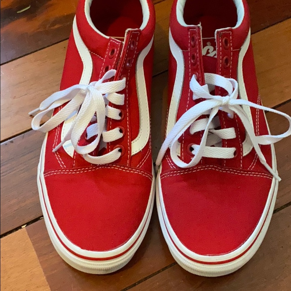 Women red vans size 8 Men Size 6.5